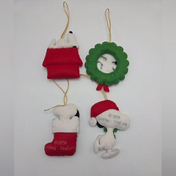 Set Of 4 United Feature 1958 Ornaments Vintage - Picture 2 of 3